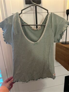 Vintage Levi's Lace-Trim Short Sleeve Top